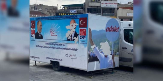 CHP'nin karavanına hücum! Kılıçdaroğlu'nun posteri parçalandı