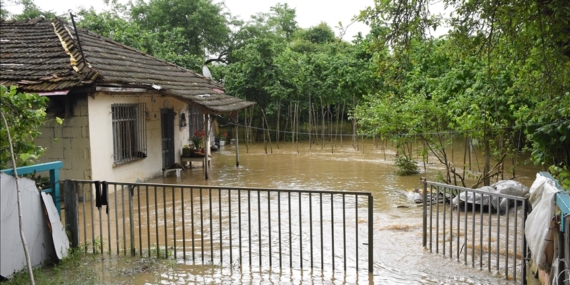 Samsun'da Terme Çayı taştı, evleri su bastı