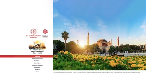 Ayasofya-i Kebir Camii'nin internet sayfası erişime açıldı